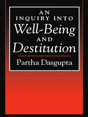 cover image of An Inquiry into Well-Being and Destitution